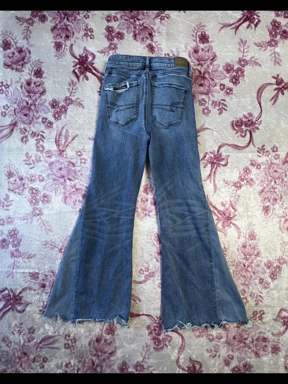 American Eagle Outfitters Blue High-Rise Bell Bottom Jeans - Picture 3 of 6